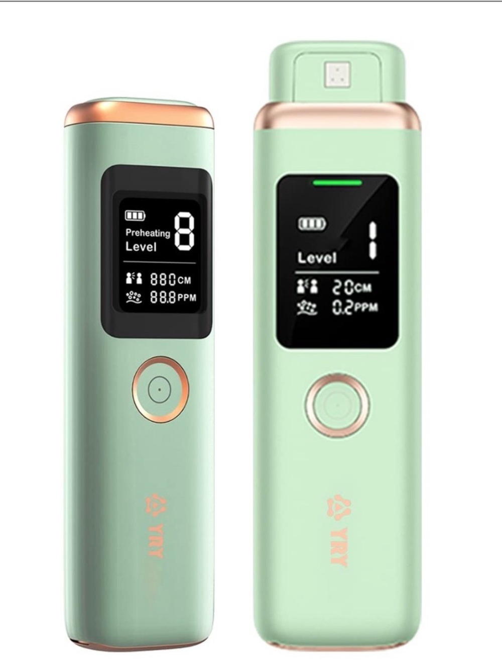 Mint Green Portable Electronic Skin Care Device with OLED Display